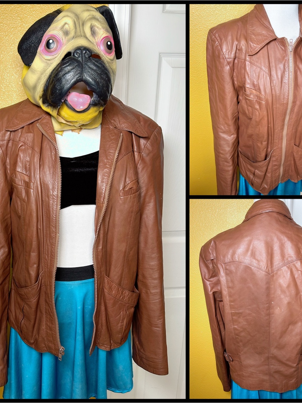 VINTAGE, WILSON’S LEATHER, zip up leather jacket!!